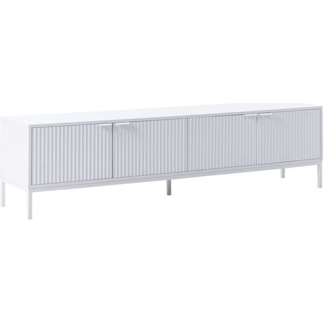 Mobile TV scorrevole retrò MDF bianco Gambe in metallo Adelaide