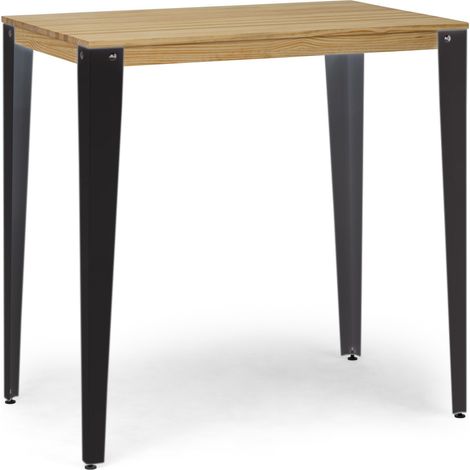 Mesa alta Lunds rectangular 60x110x110 cm Fume en madera de pino maciza acabado natural. (1/5)