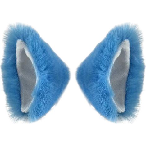 Katzenohren für Motorradhelme, 2 Stück, niedliches Accessoire für Snowboarden, Skifahren und Radfahren, blau (1/5)