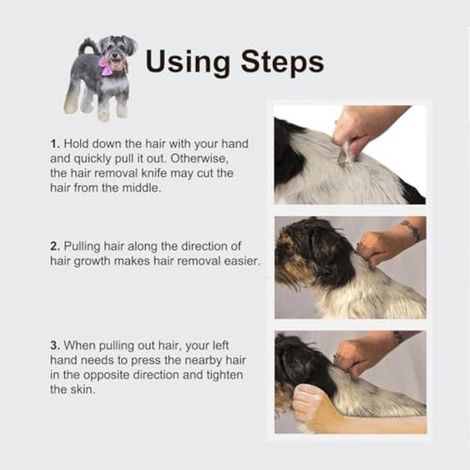 Set di 2 coltelli da strappo per animali domestici - Lame in acciaio inossidabile con manici in legno - Per sottopelo e pelo morto (1/4)
