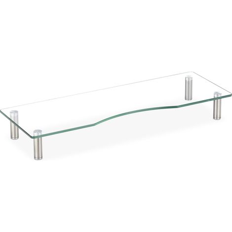 Supporto per monitor regolabile ergonomico design moderno per ufficio 70 x 24 cm in vetro trasparente 130008680