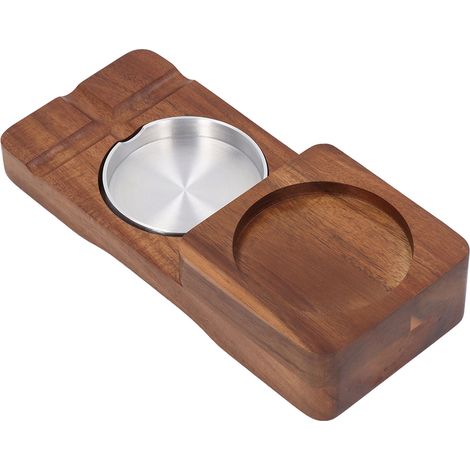 Restaurant et bar de luxe au style rétro : porte-verres à whisky et cendrier combinés en bois, porte-bouteilles et porte-verres carrés (1/5)