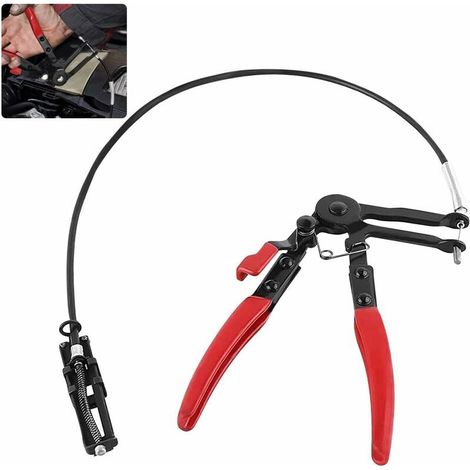 Pince a Collier Durite 620mm Fil Flexible Longue Portée Pince de Serrage Flexible pour Tuyau de Voiture Pince Collier Autoserrant Pince a Collier de Serrage pour Tuyau Réparation de Voiture (1/5)