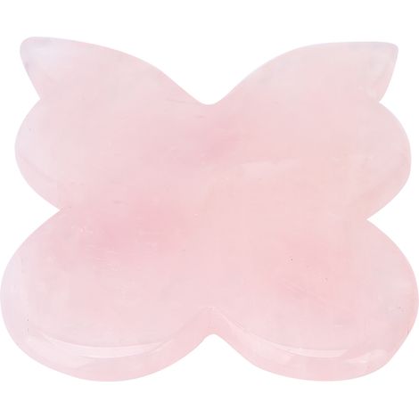 Planche Gua Sha portable en quartz rose, outil de massage Gua Sha en forme de papillons (1/5)