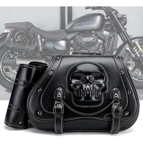 Motorrad Satteltasche 30L Leder Wasserdicht mit Flaschenhalter für Harley, Honda, Yamaha (1/5)