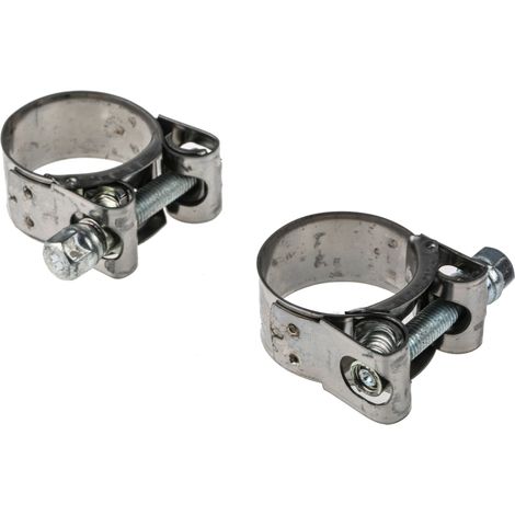 Collier de serrage pour tuyau, à visser, Vis hexagonale, Acier inoxydable et Acier Zingué, 31 34mm ( Prix pour Paquet de 2 ) (1/3)
