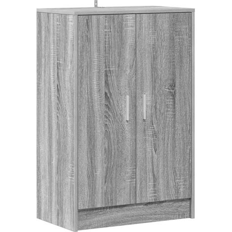 Zapatero de madera contrachapada gris Sonoma 60x35x92 cm vidaXL