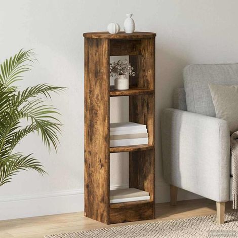 Meuble d’appoint 3 étagères en bois d’ingénierie chêne fumé 40 x 40 x 100 cm - PANGIVO (1/5)