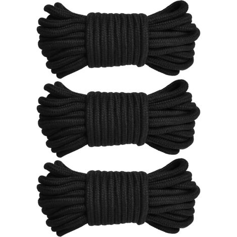 10m sur Rouleau,NoirCorde de Coton Noir 3Pcs X 10M Corde de Chanvre de Large TIMESETL Corde de Corde en Coton Doux,Corde à Nœuds en Coton,Corde Coton Lourd Torsadé Corde Tressée Artisanale, (1/5)