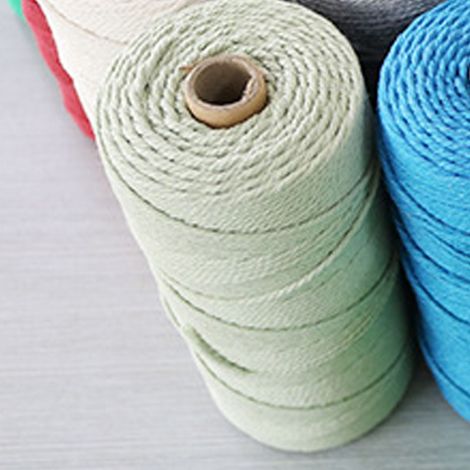 1 morceau de corde en coton tressée, cordon de serrage, corde décorative pour tapisserie, corde pour étiquette, corde en coton vert clair, corde en coton de 2 mm, 200 mètres (1/4)