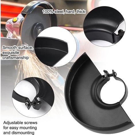 Lot de 2 Carter Aspiration Meuleuse 125 mm et 150 mm, Métalliques Accessoires pour Meuleuse D'angle Disqueuse,Capot de Protection Meuleuse, Anti-Coupures et Anti-étincelles, Internes de (1/3)