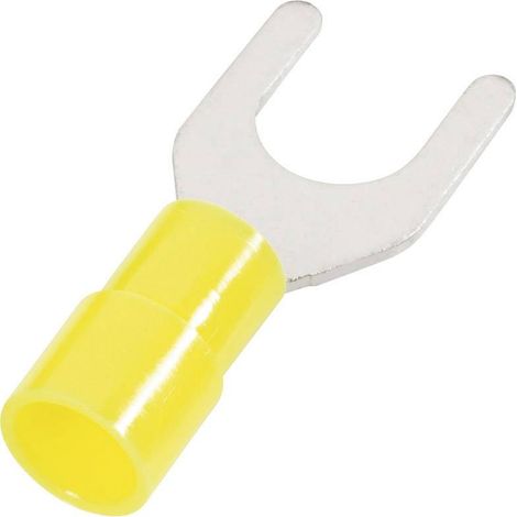 Cimco 180164 Cosse à fourche 4 mm² 6 mm² Ø du trou=6.5 mm partiellement isolé jaune 1 pc(s) D28680