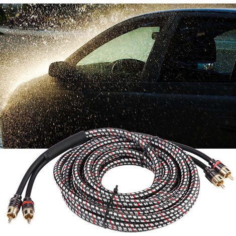 Câble signal RCA 4.8m audio stéréo auto maison ampli subwoofer adaptateur de câblage (1/5)