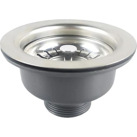 Bonde d'évier en acier inoxydable Qrity sans panier de trop-plein 110 mm, ABS en acier inoxydable, DrainPanier (1/5)