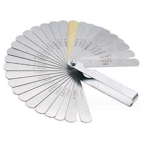 Jauge d'Épaisseur, 32 Lames Jeu Cale Soupape En Acier Inoxydable, Marquage Métrique/impérial, Pour Mesurer L'écart Largeur, Pour la moteur/bougie/soupapes. (1/5)