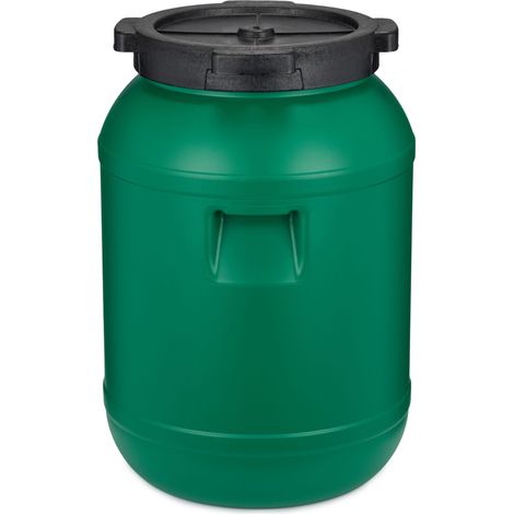 Garronda réservoir d'eau de 30 litres, Baril Alimentaire, fût à Large Ouverture en HDPE et sans BPA, tonneau de Jardin, bac à Aliments pour Animaux, conteneur d'eau, tonneau Universel GD-0078, Vert