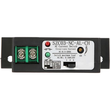 Normally Closed Current Sensing Switch Adjustable AC 0.5-200A SZC03-NC-AL-CH