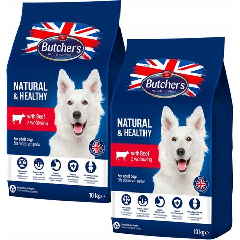 Croquettes pour chien BUTCHER'S Natural & Healthy au bœuf - 10 kg (1/4)