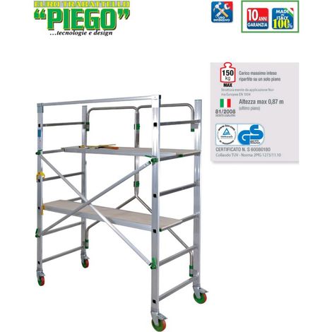 Andamio completo de aluminio altura de trabajo 2,80m - FACAL - con 2 mesas + bolsa - PIEGO