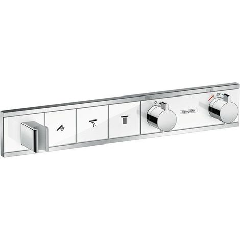 Module thermostatique RainSelect encastréavec 3 fonctions blanc/chromé