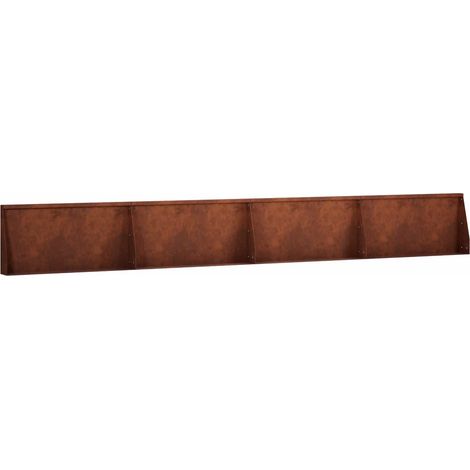 vidaXL Muro de Contención 4 uds. 80 x 12 x 50 cm Acero oxidado Oxidado (1/2)