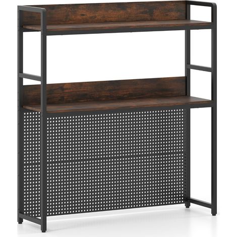 Scaffale per ufficio a 2 ripiani 94 x 27 x 103 cm resistente stile industriale in legno marrone rustico 200014756