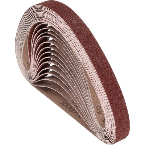 15 Pcs Bandes Abrasives 30mm x 533mm Alumine Oxyde Papier Abrasif (1/5)