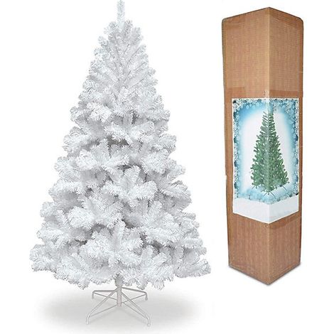 [GEBRAUCHT] Shatchi Weihnachtsbaum Tannenbaum Christbaum Tanne Baum 1,5m Weiß Metallständer B-Ware