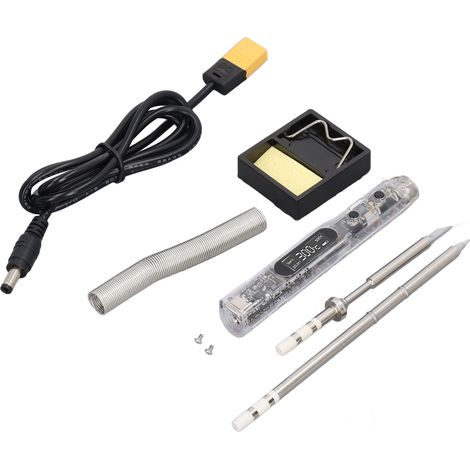Elektrisches Lötkolben-Set mit Digitalanzeige, Lötspitzenständer, Sechskantschlüssel, tragbares Schweißgerät, DC 12–25 V (1/5)