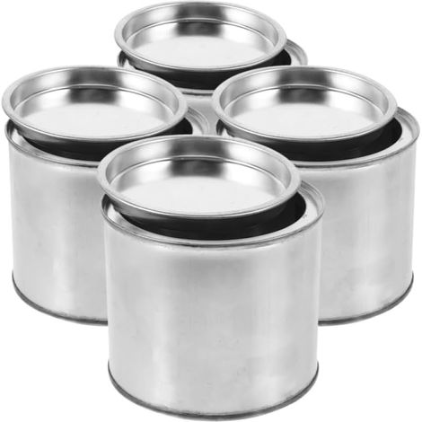 Lot De 4 Petits Pots De Peinture en De 0,5 L avec Couvercles, Seaux Ronds en Étain, Contenants De Stockage De Peinture Vides pour Bricolage, Peinture, Encre, De (1/5)