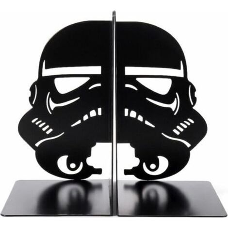 Extrémités de livre Imperial Stormtrooper, extrémités de livre de masque en métal noir pour étagère à la maison décorative, serre-livres robuste Stormtrooper Book Stopper The Force Bookshelf Book Stan (1/5)