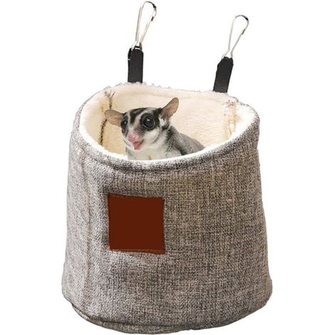 Sac de couchage pour écureuil volant, sac suspendu pour cage, accessoires et jouets chauds pour cage, gris (1/5)