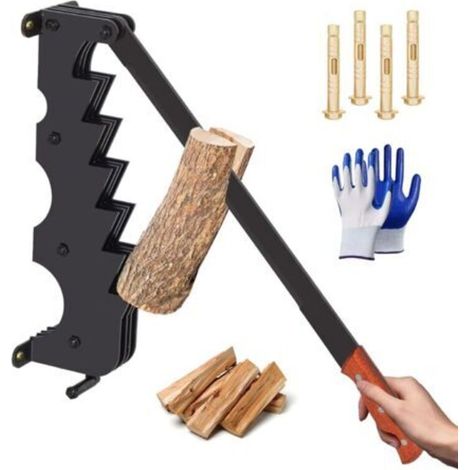 Fendeuse de Bois de Chauffage Murale, Fendeur de bûches manuel avec gants, Fendeuse de Bûches Manuelle Portable Pour la Maison, cheminée, le Camping, Barbecue Jardin (1/5)
