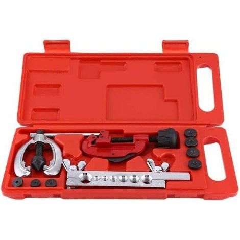 10pcs Brake Pipe Flaring Tool, Fuel Tube Double Flaring Cutout Repair 5/8 3/16 1/4 5/16 3/8 7/16 1/2 Well Packed in Storage Case (1/5)