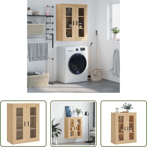 Holzschrank - Wandschrank Sonoma-Eiche 69,5x34x90 cm (1/5)