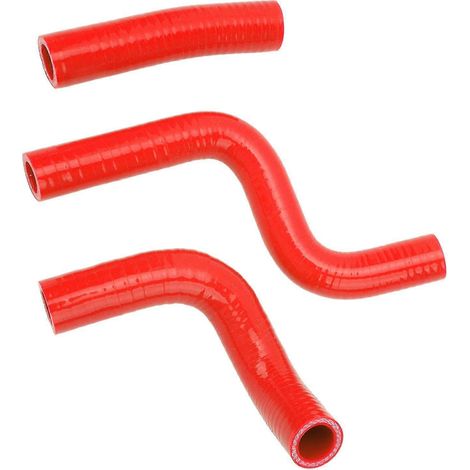 Kit de 3 durites de refroidissement en silicone pour radiateur, résistantes à la chaleur et étanches, pour KX80, KX85 et KX100 (rouge). (1/5)