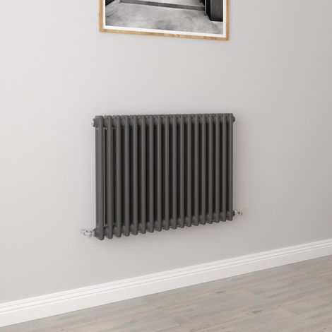 AICA Traditional Radiator Central Heating Cast Iron Style 2 Column Horizontal 600x830mm Anthracite (1/5)