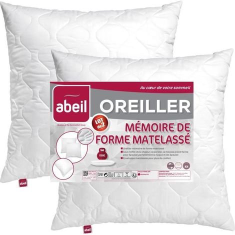 Abeil 2er-Set viscoelastische Kopfkissen 60x60 cm weiß