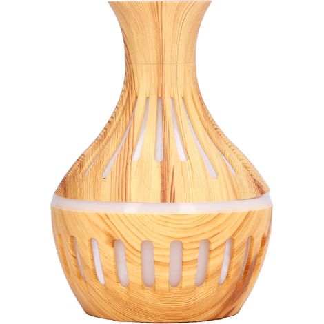 300-ml-Luftbefeuchter, USB-betriebener Aromatherapie-Diffusor in Holzoptik mit 7-farbiger LED-Beleuchtung, 5 V, 1 A (1/5)