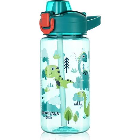 Gourde Isotherme, 600ML Bouteille, Gourde Isotherme avec Paille, Sans BPA Tritan, Bouteille d'eau Anti-fuite Réutilisable (1/5)