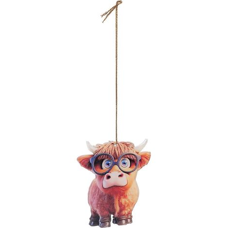 Ornement suspendu vache des Highlands, compatible avec la décoration de voiture, joli pendentif vache (1/5)