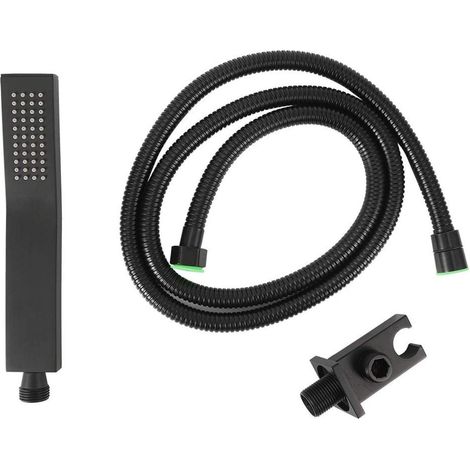 Kit de douchette, pommeau de douchette pré-assemblé, G 1/2 pouce, noir mat (1/5)