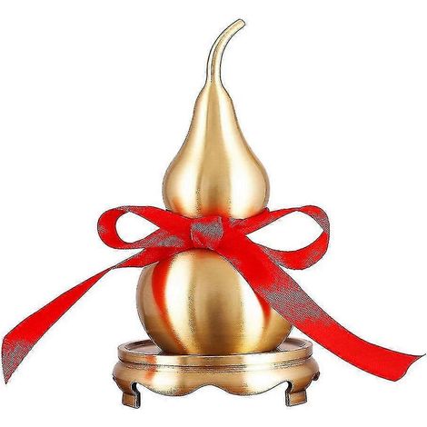 Feng Shui Dekoration – Messing-Lou mit rotem Streifen, perfekt für Tisch, Bücherregal, komplettes Messing-Artefakt, 16 cm