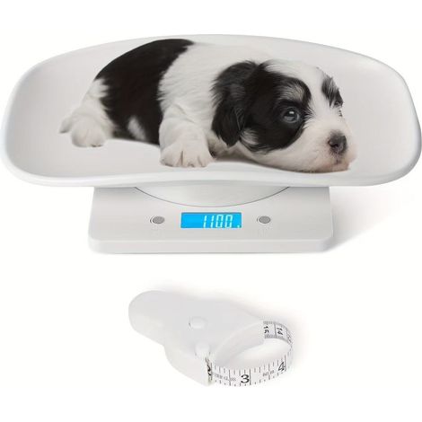 Balance Numérique Animaux 15kg Précision 1g LED, Fonction Tare + Ruban Mesure, pour Petits Animaux (1/5)