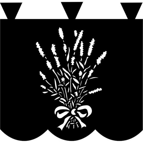 Küchenvorhang in Lavendel mit durchbrochenem Blumenmuster, grau, 35x35