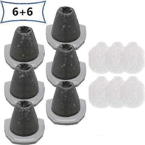 Filtre et 6 préfiltres pour le moteur de l'aspirateur balai 3-en-1 Eureka NES215A, NES210/NES212/NES215. Équivalent à la référence N010.
