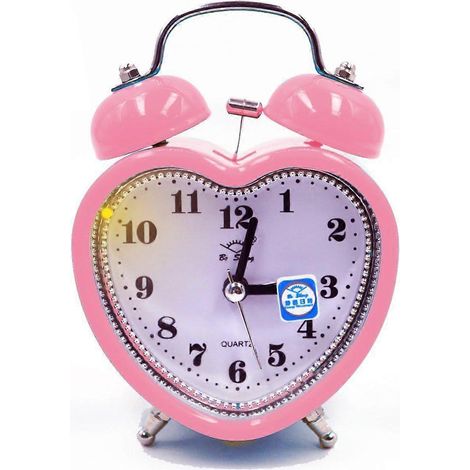 Réveil à double sonnerie puissant de 7,6 cm (3 pouces) pour étudiants et seniors, veilleuse analogique silencieuse à quartz, fonctionne sur piles, idéal pour les gros dormeurs. (1/5)
