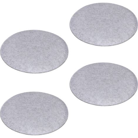Lot de 4 coussins d'assise JONITA, en feutre gris