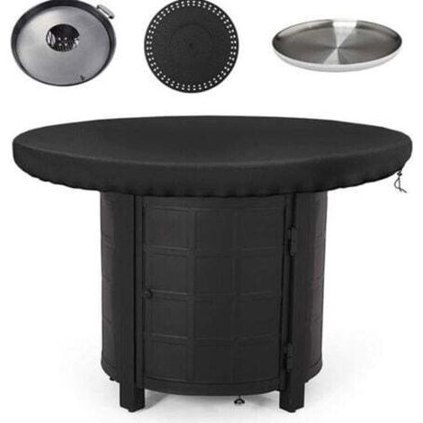 Housse Brasero Rond,Housse de Protection pour Plaque de Feu,étanche à l'eau et à la Poussière Tissu Oxford 420D Résistance Aux UV Housse de Protection Barbecue (80cm) (1/4)