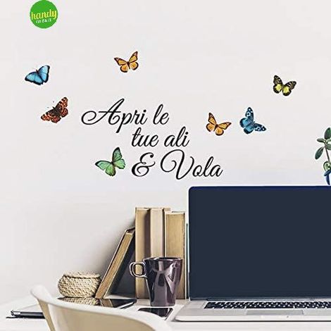 Sticker apri le ali Crearreda adesivo murale frasi famose 15x31 cm